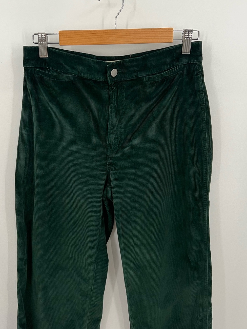 Madewell the Emmett Dark Green Corduroy Wide Leg Pants - Picture 4 of 14